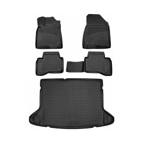 Kia Niro Plug-In Hybrid 3D Floor-Trunk Mats - Omac - SUV Kit - Black (2017-2022)